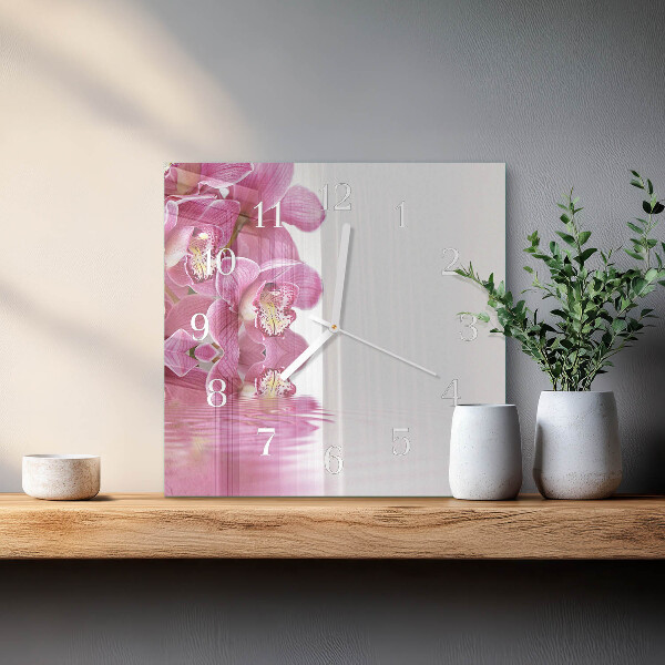 Zegar ścienny kwadratowy Orchidea