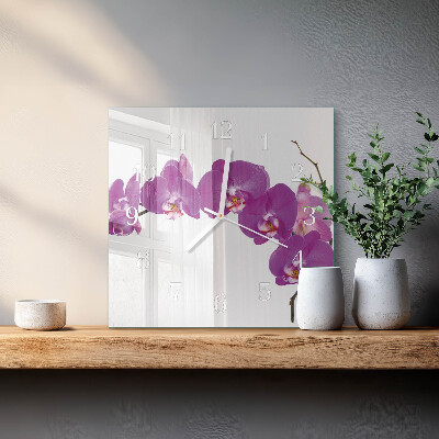 Zegar ścienny kwadratowy Orchidea
