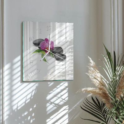 Kwadratowy zegar Orchidea
