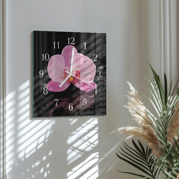 Zegar ścienny kwadratowy Orchidea