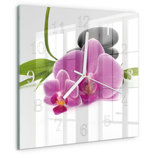 Zegar ścienny kwadratowy Orchidea