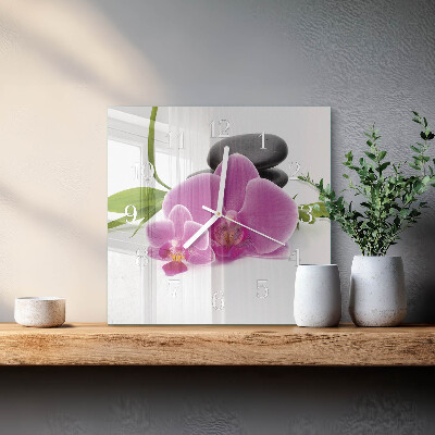 Zegar ścienny kwadratowy Orchidea