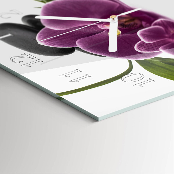 Zegar ścienny kwadratowy Orchidea