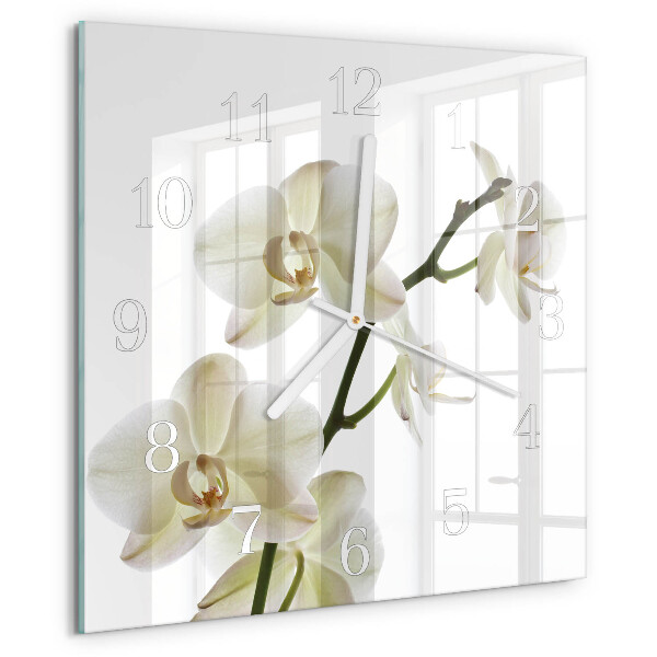 Kwadratowy zegar Orchidea