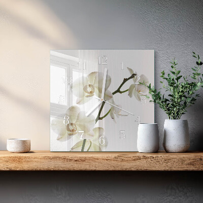 Kwadratowy zegar Orchidea