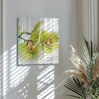 Kwadratowy zegar Orchidea