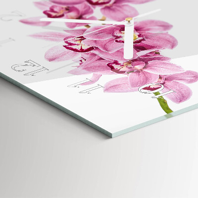 Kwadratowy zegar Orchidea
