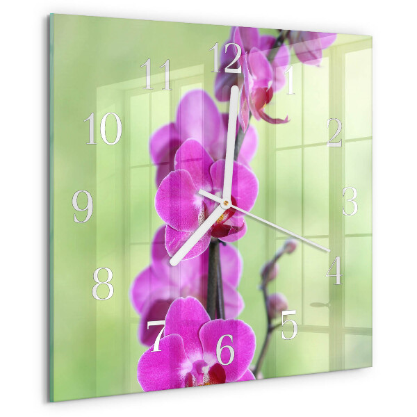 Zegar ścienny kwadratowy Orchidea