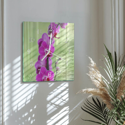 Zegar ścienny kwadratowy Orchidea