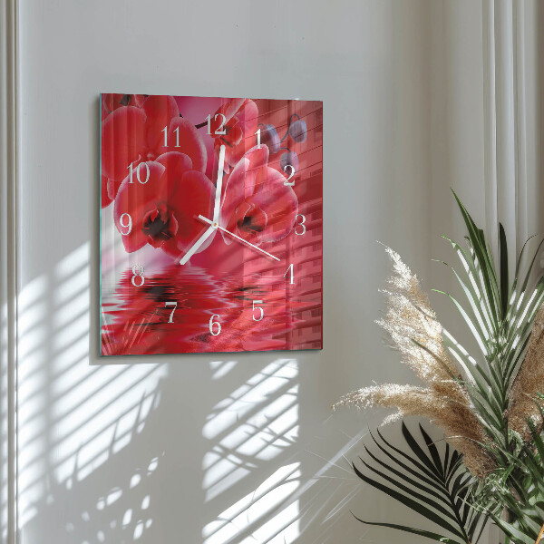 Zegar ścienny kwadratowy Orchidea