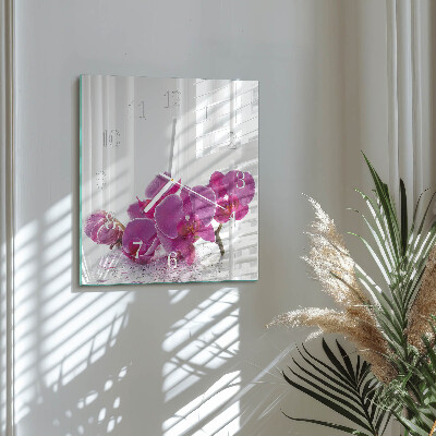 Zegar ścienny kwadratowy Orchidea