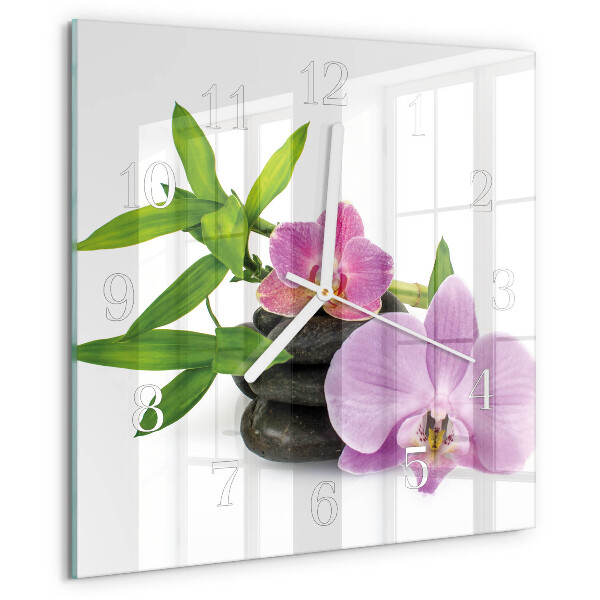 Zegar ścienny kwadratowy Orchidea