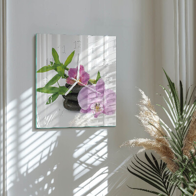 Zegar ścienny kwadratowy Orchidea