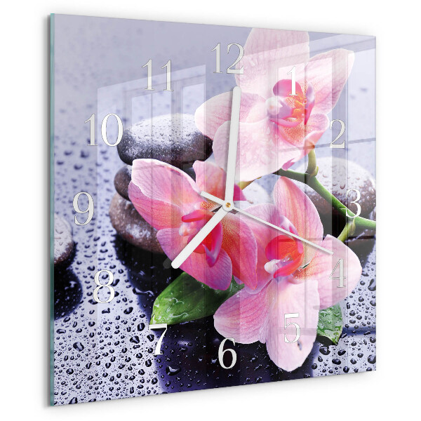 Zegar ścienny kwadratowy Orchidea
