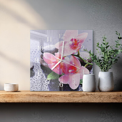 Zegar ścienny kwadratowy Orchidea