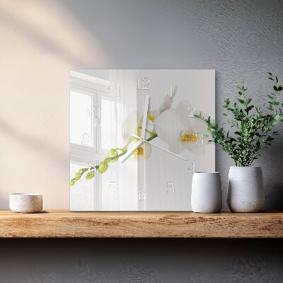Zegar ścienny kwadratowy Orchidea