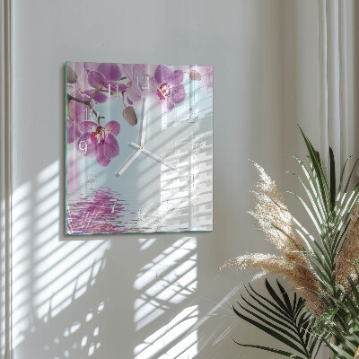 Zegar ścienny kwadratowy Orchidea