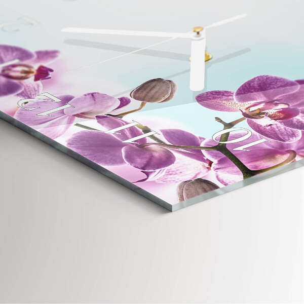 Zegar ścienny kwadratowy Orchidea