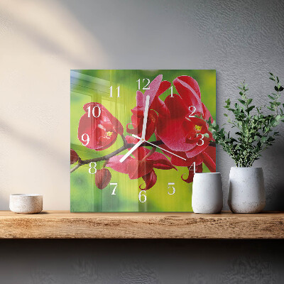 Zegar ścienny kwadratowy Orchidea