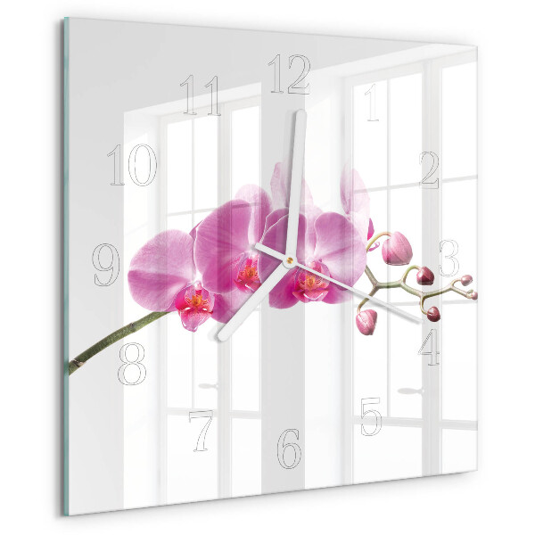 Zegar ścienny kwadratowy Orchidea