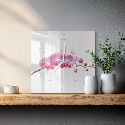 Zegar ścienny kwadratowy Orchidea
