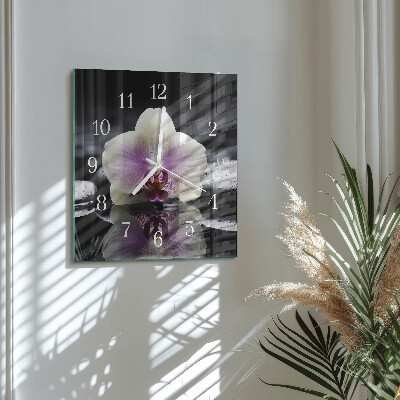 Zegar ścienny kwadratowy Orchidea