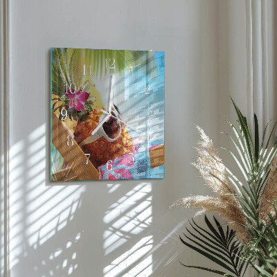 Kwadratowy zegar Ananas