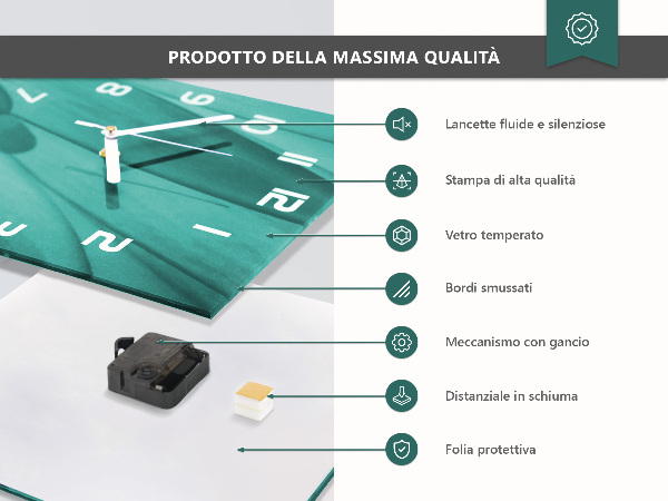 Zegar kwadratowy Plaża Morze