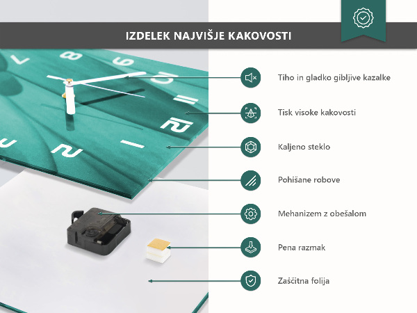 Zegar kwadratowy Słoneczny