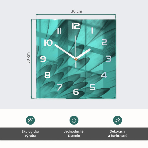 Zegar szklany kwadratowy Róża