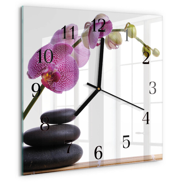 Zegar kwadratowy Orchidea