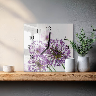 Zegar szklany kwadratowy Kwiat