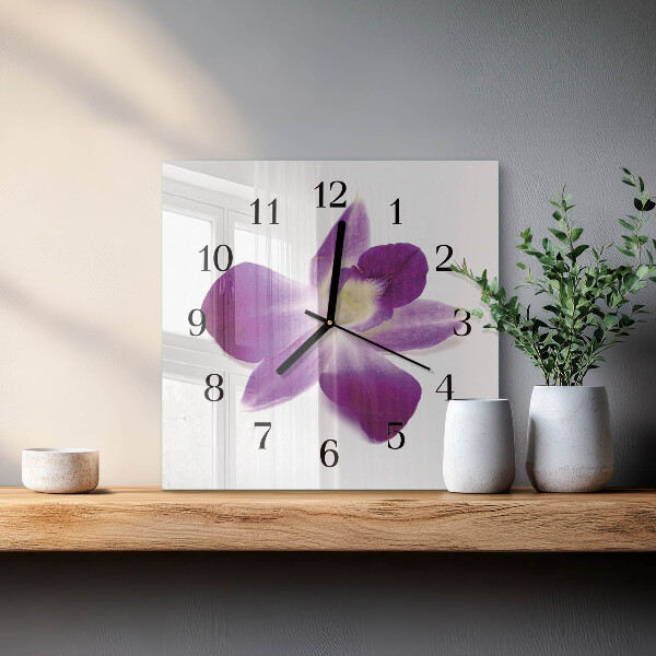 Zegar kwadratowy Kwiat Orchidei