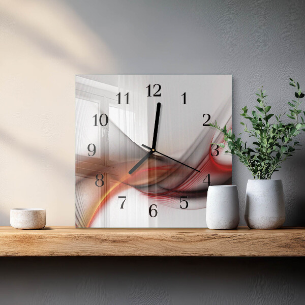 Zegar szklany kwadratowy Abstrakcyjne Linie