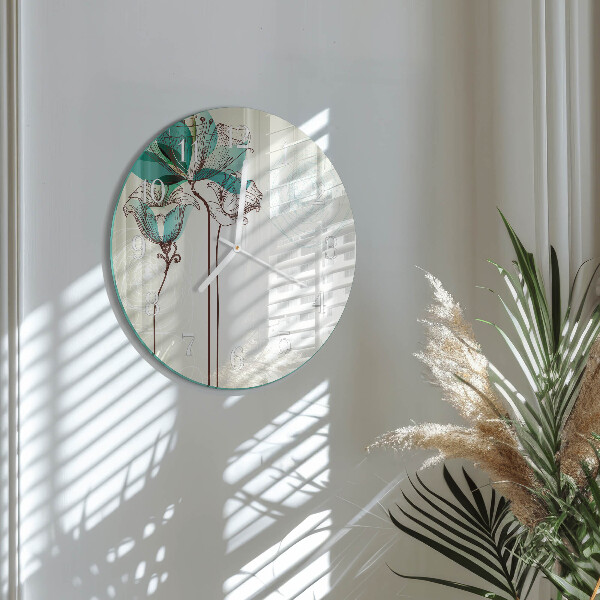 Zegar ścienny okrągły Kwiaty Vintage