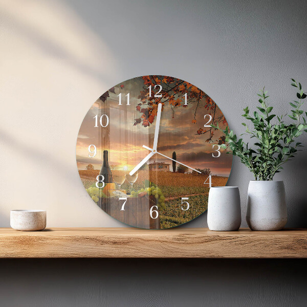 Zegar ścienny okrągły Wino Natura