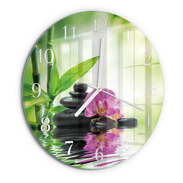 Zegar ścienny okrągły Spa Orchidea