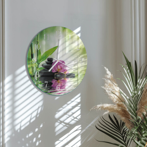 Zegar ścienny okrągły Spa Orchidea