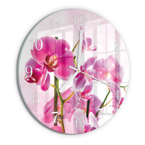 Zegar okrągły Orchidea