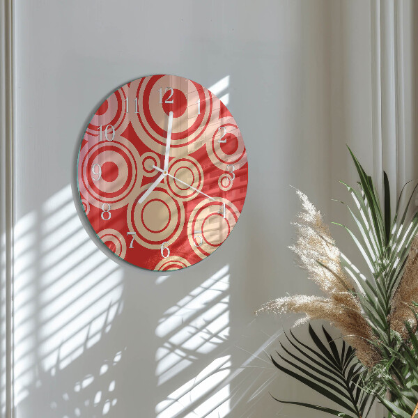 Zegar ścienny okrągły Czerwone Kółka