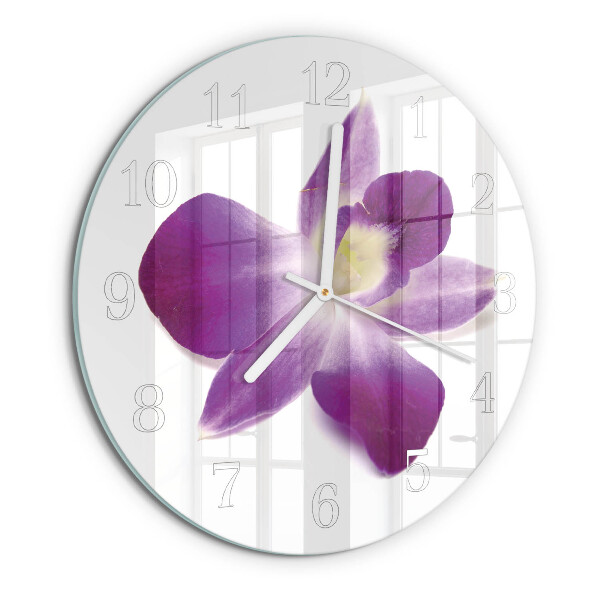 Zegar okrągły Kwiat Orchidei