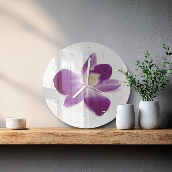 Zegar okrągły Kwiat Orchidei