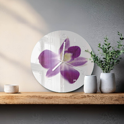 Zegar okrągły Kwiat Orchidei