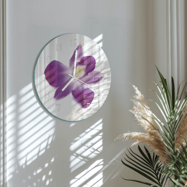 Zegar okrągły Kwiat Orchidei