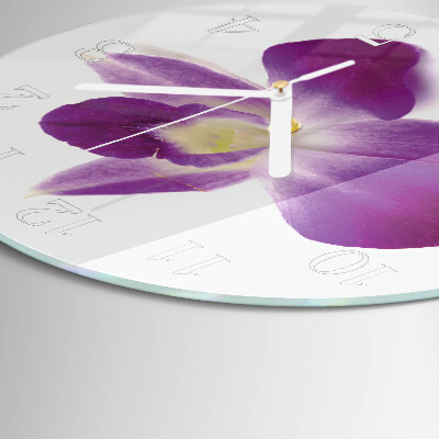 Zegar okrągły Kwiat Orchidei