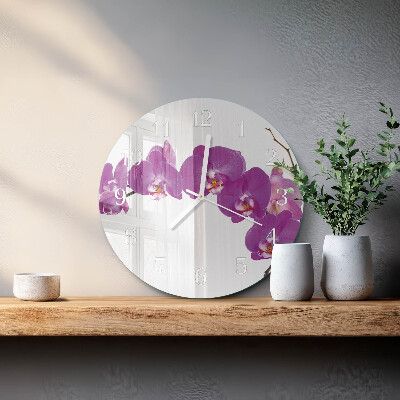 Zegar ścienny okrągły Orchidea