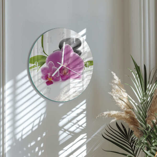 Zegar ścienny okrągły Orchidea