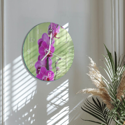Zegar ścienny okrągły Orchidea