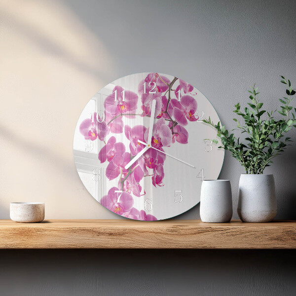 Zegar ścienny okrągły Orchidea
