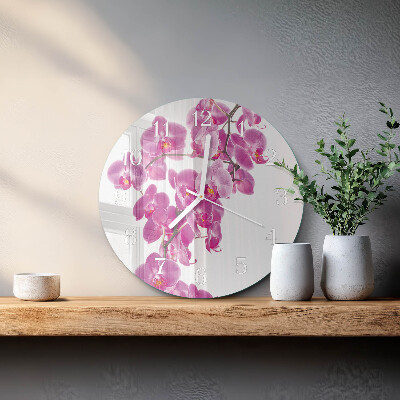 Zegar ścienny okrągły Orchidea